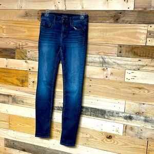 Vigoss size 26x29 jagger skinny dark wash super stretchy whisker faded jeans